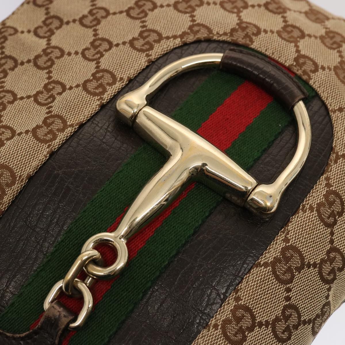 Gucci Horsebit Beige Canvas Shoulder Bag (Pre-Owned) Size ONE SIZE - 19 Thumbnail