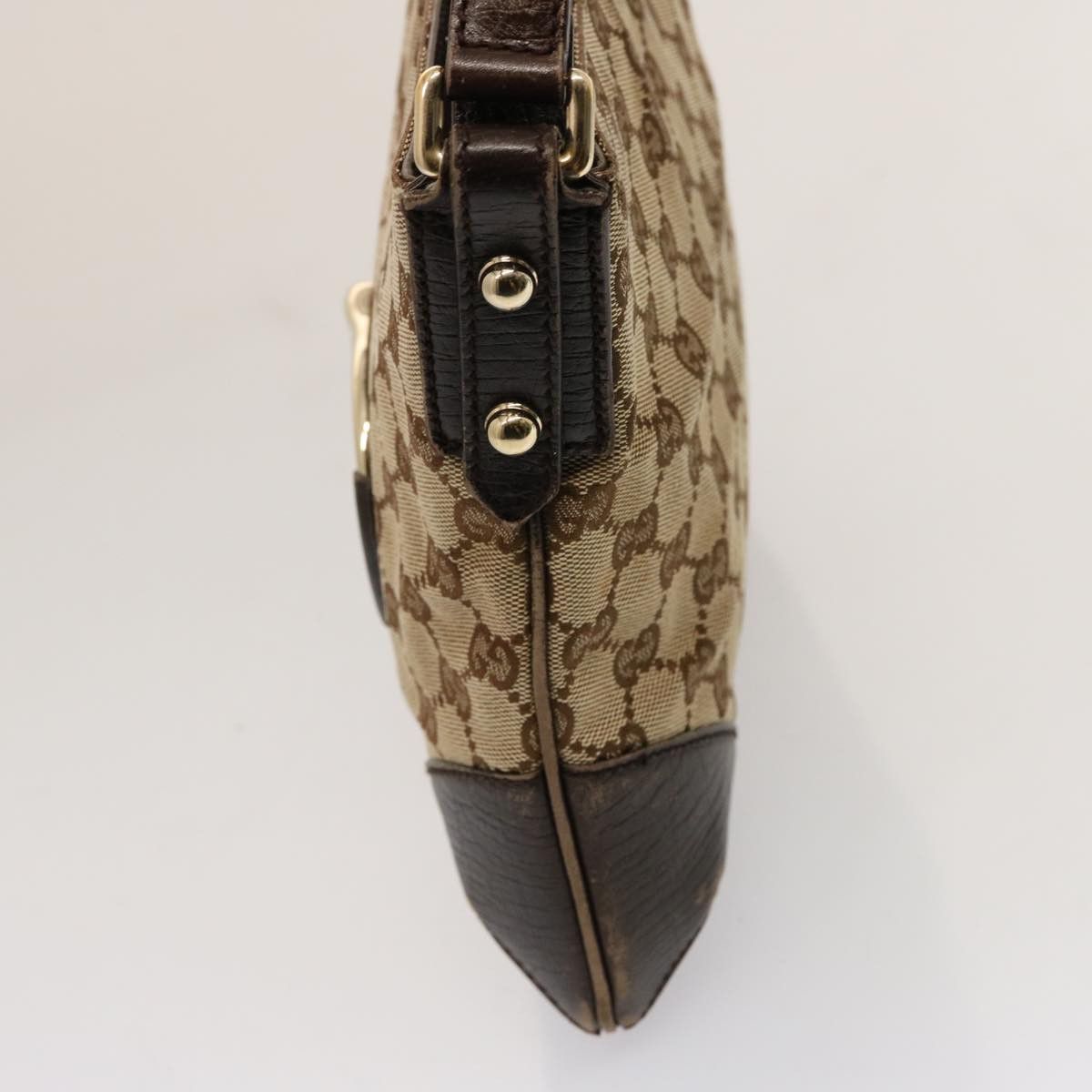 Gucci Horsebit Beige Canvas Shoulder Bag (Pre-Owned) Size ONE SIZE - 10 Thumbnail