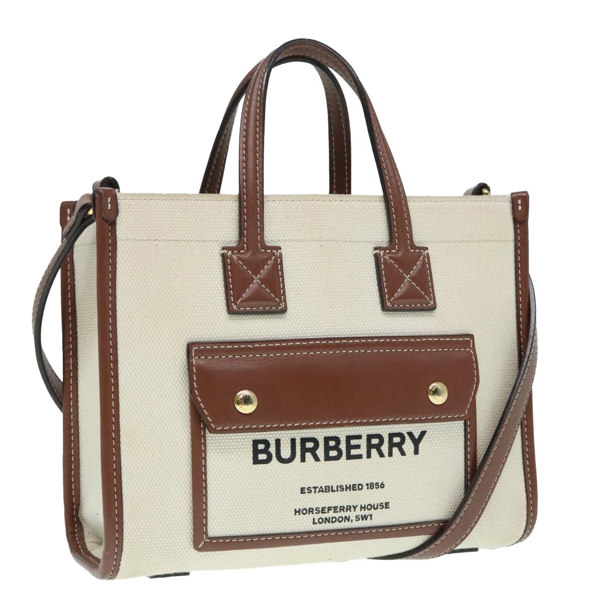 Burberry Freya Beige Canvas Tote Bag (Pre-Owned) Size ONE SIZE - 15 Thumbnail