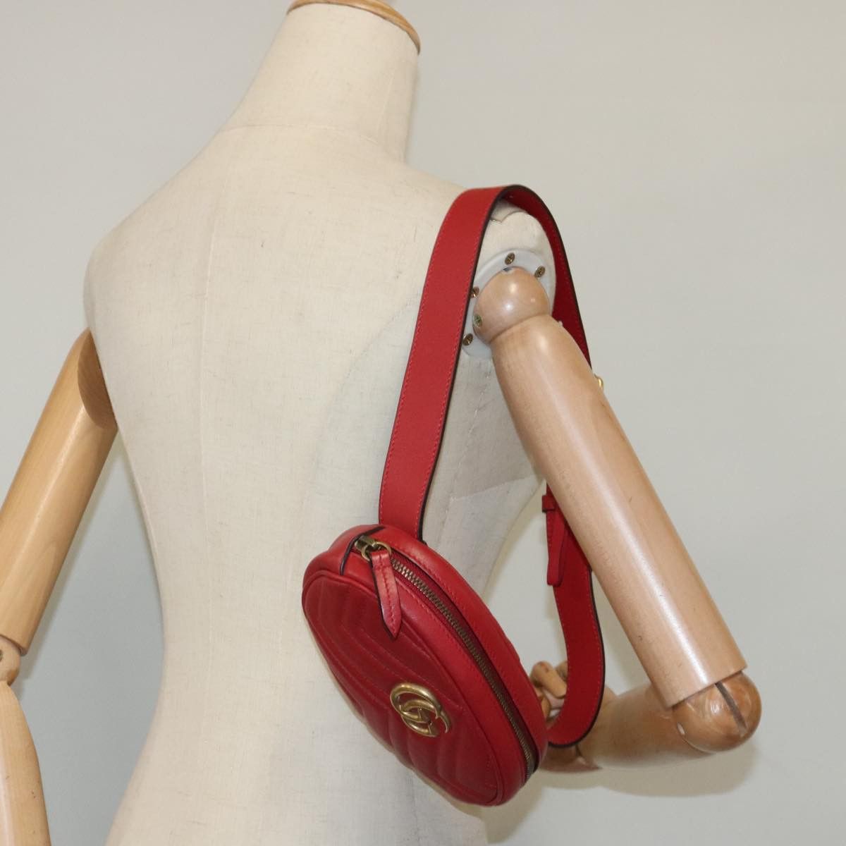 Gucci Gg Marmont Red Leather Shoulder Bag (Pre-Owned) Size ONE SIZE - 15 Thumbnail