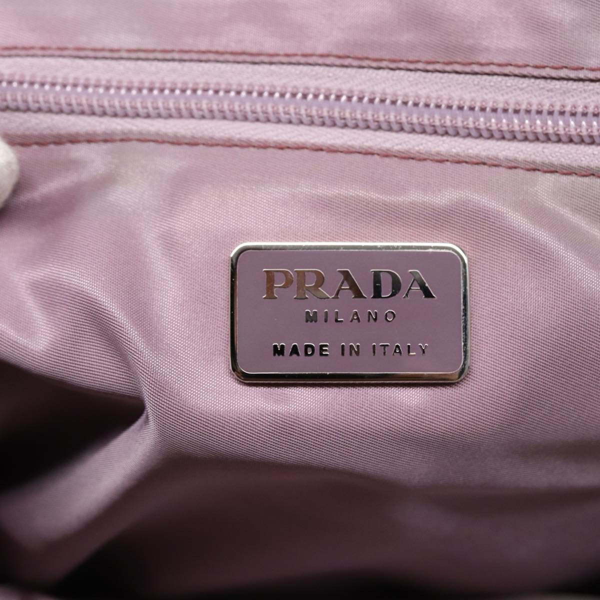 Prada Tessuto Pink Synthetic Handbag (Pre-Owned) Size ONE SIZE - 12 Thumbnail
