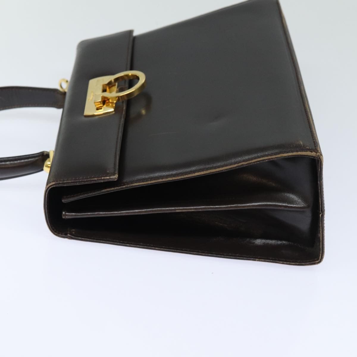 Salvatore Ferragamo Gancini Brown Leather Handbag (Pre-Owned) Size ONE SIZE - 10 Thumbnail