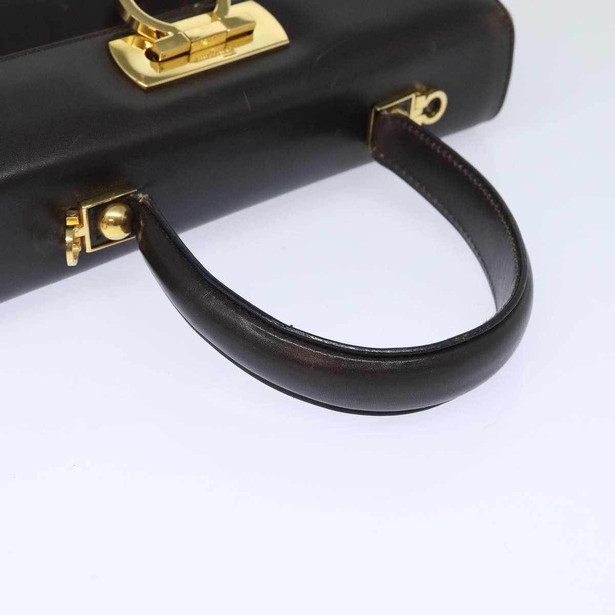 Salvatore Ferragamo Gancini Brown Leather Handbag (Pre-Owned) Size ONE SIZE - 11 Thumbnail