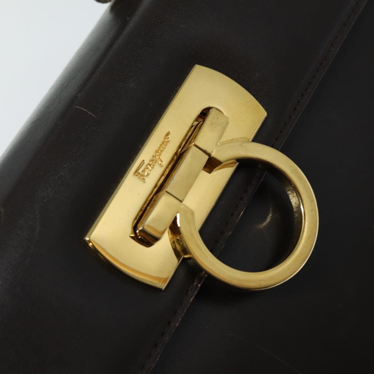 Salvatore Ferragamo Gancini Brown Leather Handbag (Pre-Owned) Size ONE SIZE - 20 Thumbnail