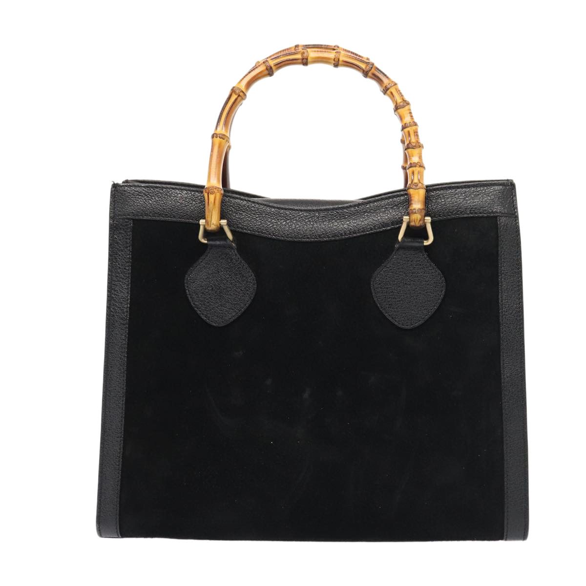 Gucci Bamboo Black Suede Handbag (Pre-Owned) Size ONE SIZE - 2 Thumbnail