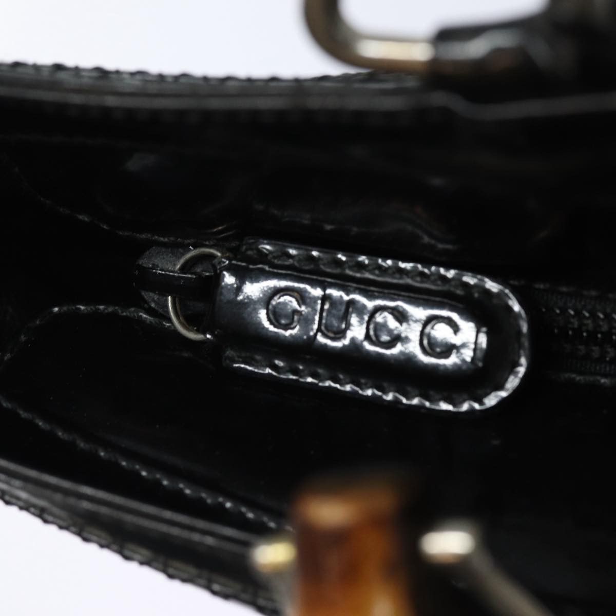 Gucci Bamboo Black Leather Handbag (Pre-Owned) Size ONE SIZE - 19 Thumbnail