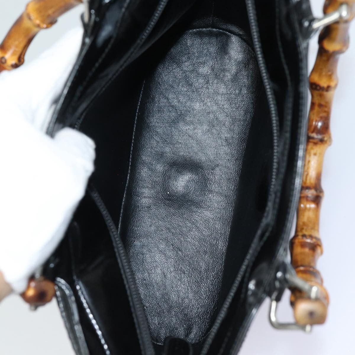Gucci Bamboo Black Leather Handbag (Pre-Owned) Size ONE SIZE - 5 Thumbnail