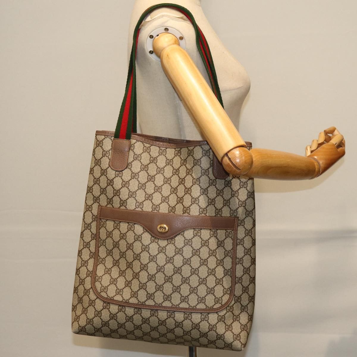 Gucci Sherry Beige Canvas Tote Bag (Pre-Owned) Size ONE SIZE - 7 Thumbnail