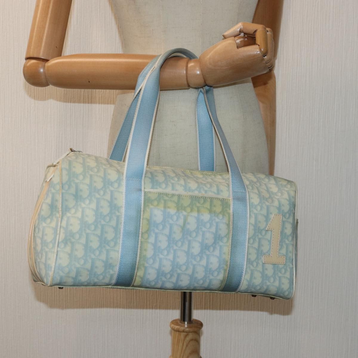 Dior Trotter Blue Canvas Handbag (Pre-Owned) Size ONE SIZE - 12 Thumbnail