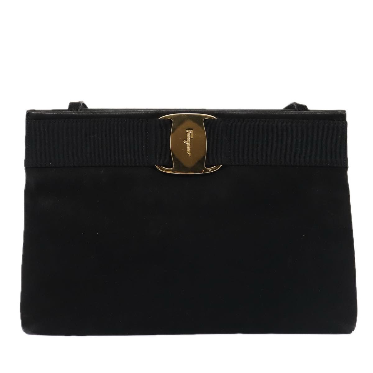 Salvatore Ferragamo Black Suede Shoulder Bag (Pre-Owned) Size ONE SIZE - 18 Thumbnail