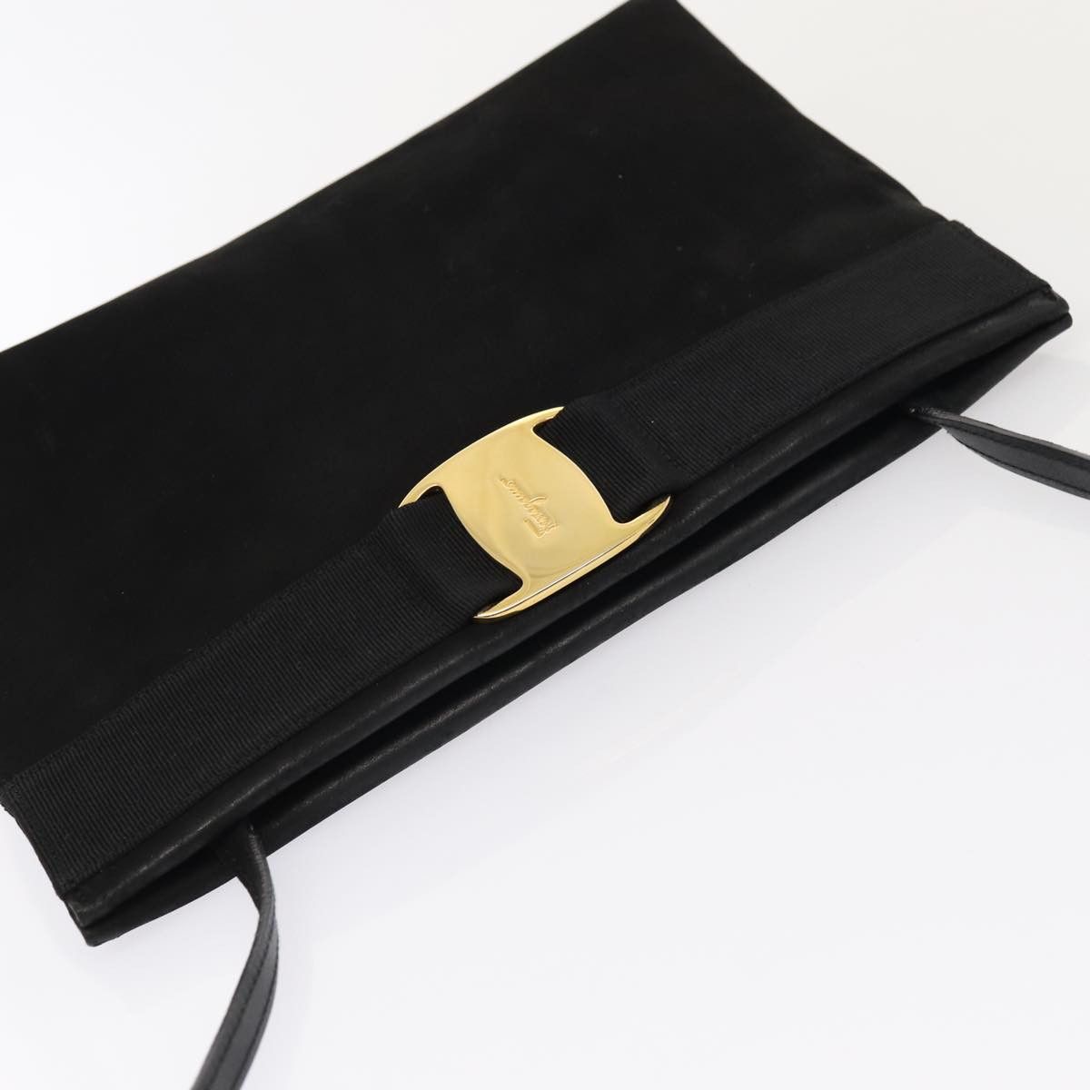 Salvatore Ferragamo Black Suede Shoulder Bag (Pre-Owned) Size ONE SIZE - 11 Thumbnail