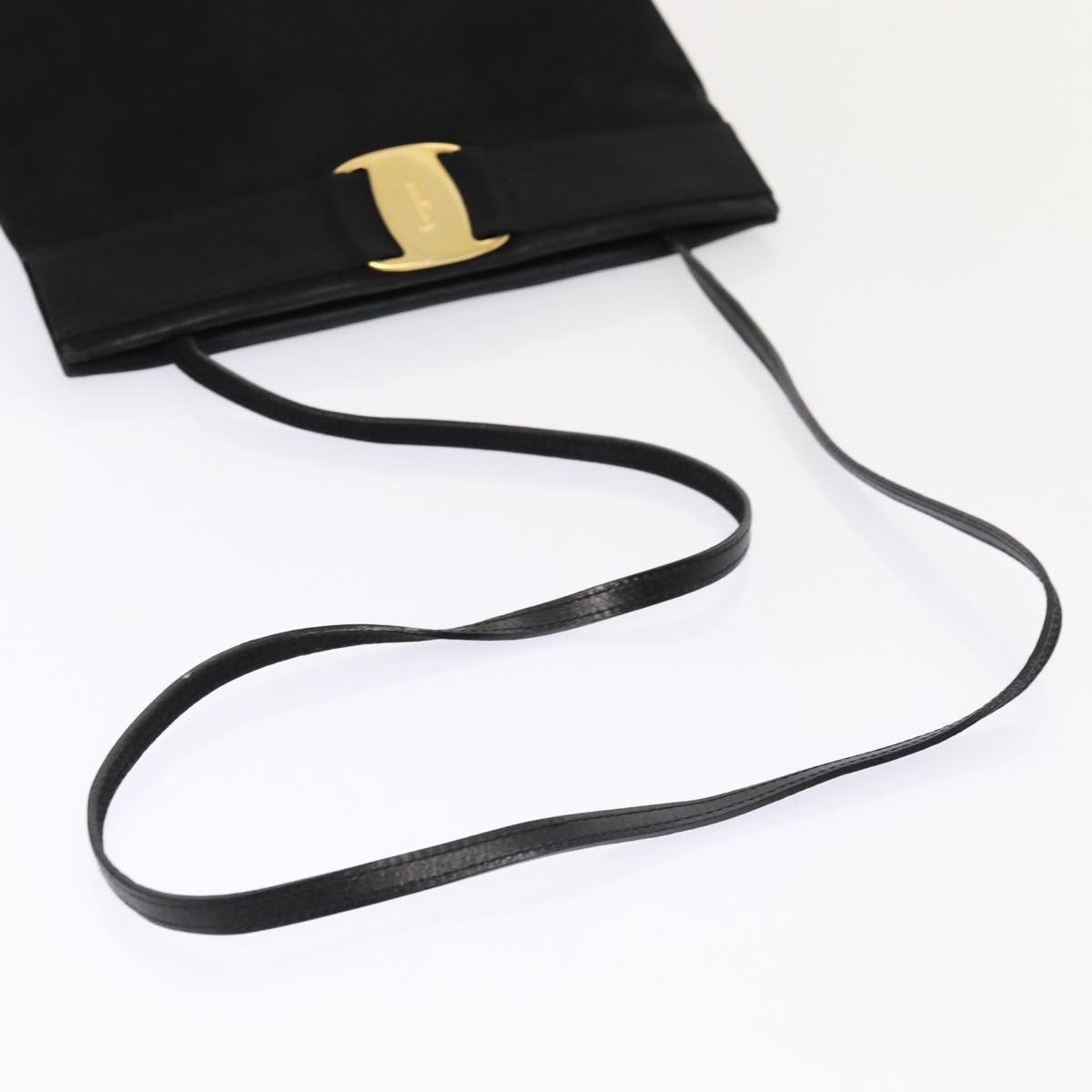 Salvatore Ferragamo Black Suede Shoulder Bag (Pre-Owned) Size ONE SIZE - 5 Thumbnail
