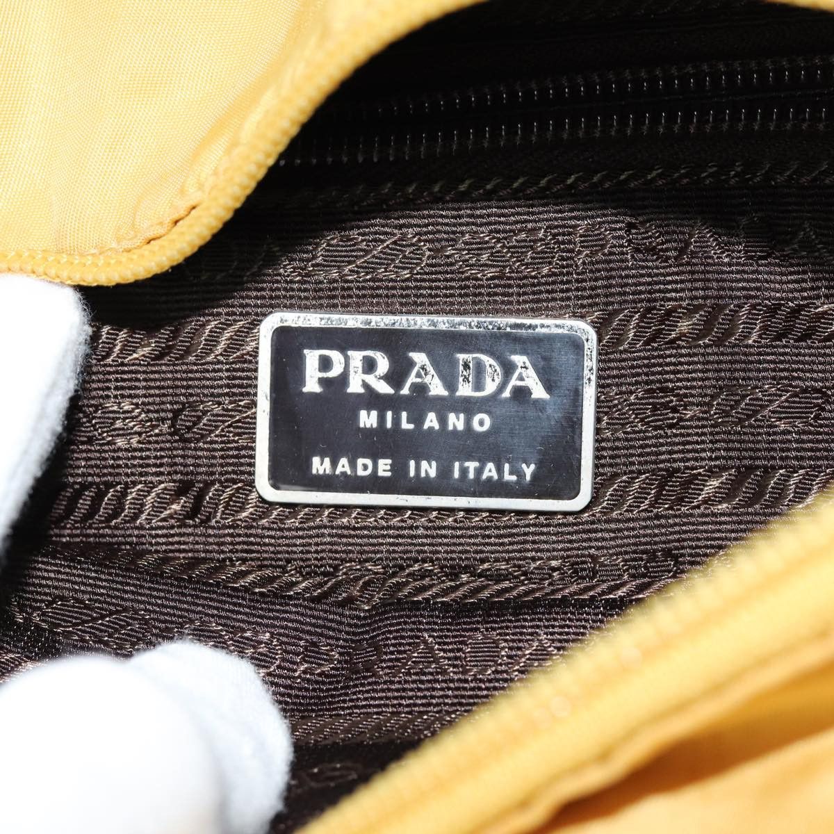 Prada Tessuto Yellow Synthetic Tote Bag (Pre-Owned) Size ONE SIZE - 16 Thumbnail