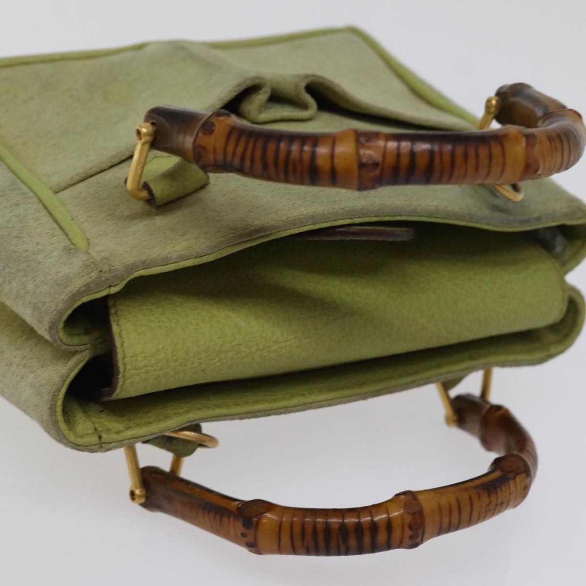 Gucci Bamboo Green Suede Handbag (Pre-Owned) Size ONE SIZE - 4 Thumbnail