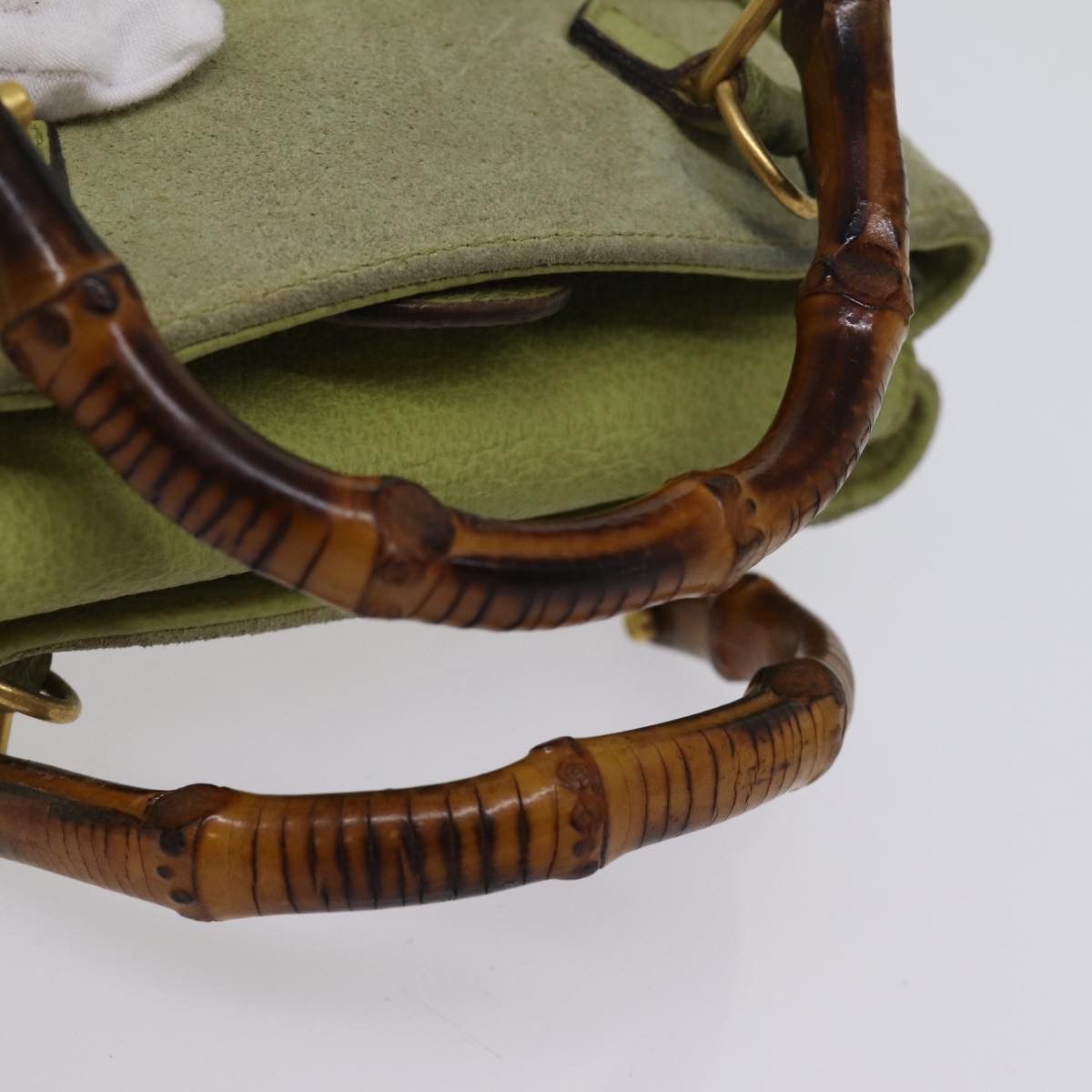 Gucci Bamboo Green Suede Handbag (Pre-Owned) Size ONE SIZE - 13 Thumbnail
