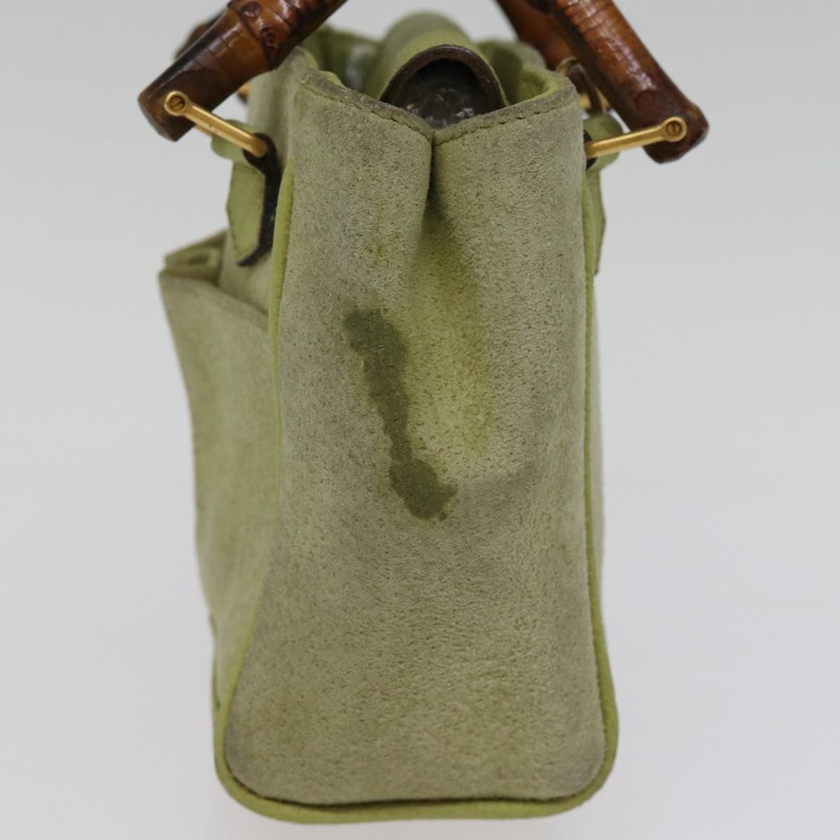 Gucci Bamboo Green Suede Handbag (Pre-Owned) Size ONE SIZE - 12 Thumbnail