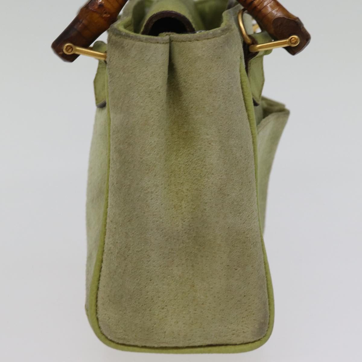 Gucci Bamboo Green Suede Handbag (Pre-Owned) Size ONE SIZE - 11 Thumbnail