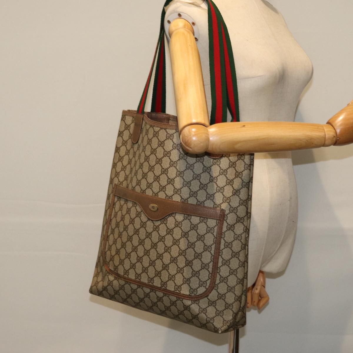 Gucci Sherry Beige Canvas Tote Bag (Pre-Owned) Size ONE SIZE - 7 Thumbnail