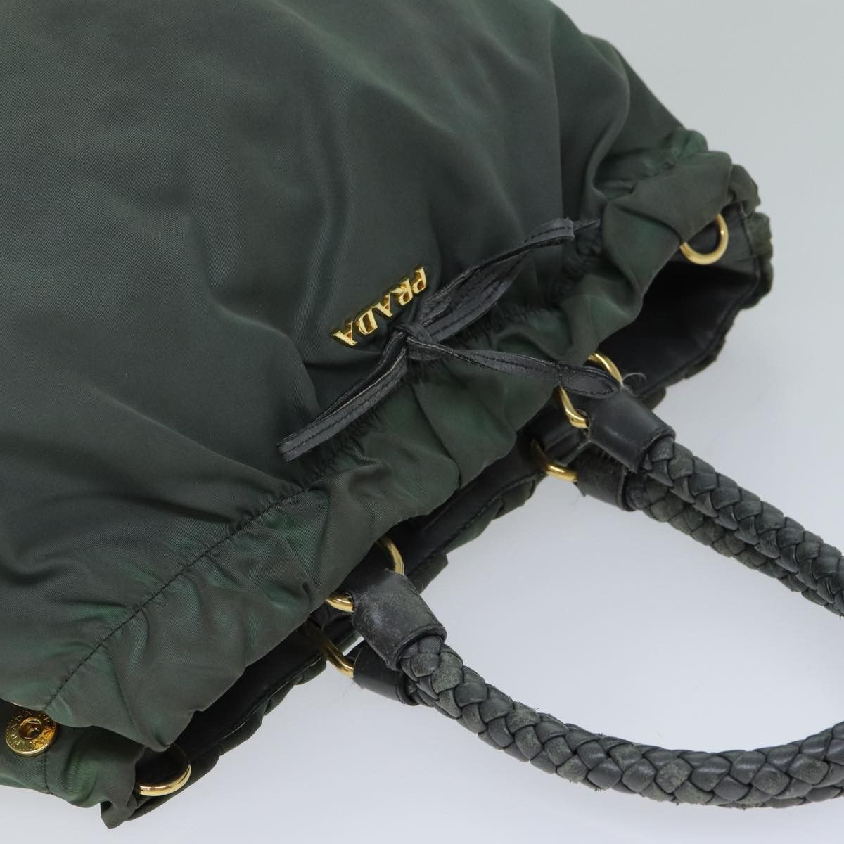 Prada Tessuto Khaki Synthetic Handbag (Pre-Owned) Size ONE SIZE - 4 Thumbnail