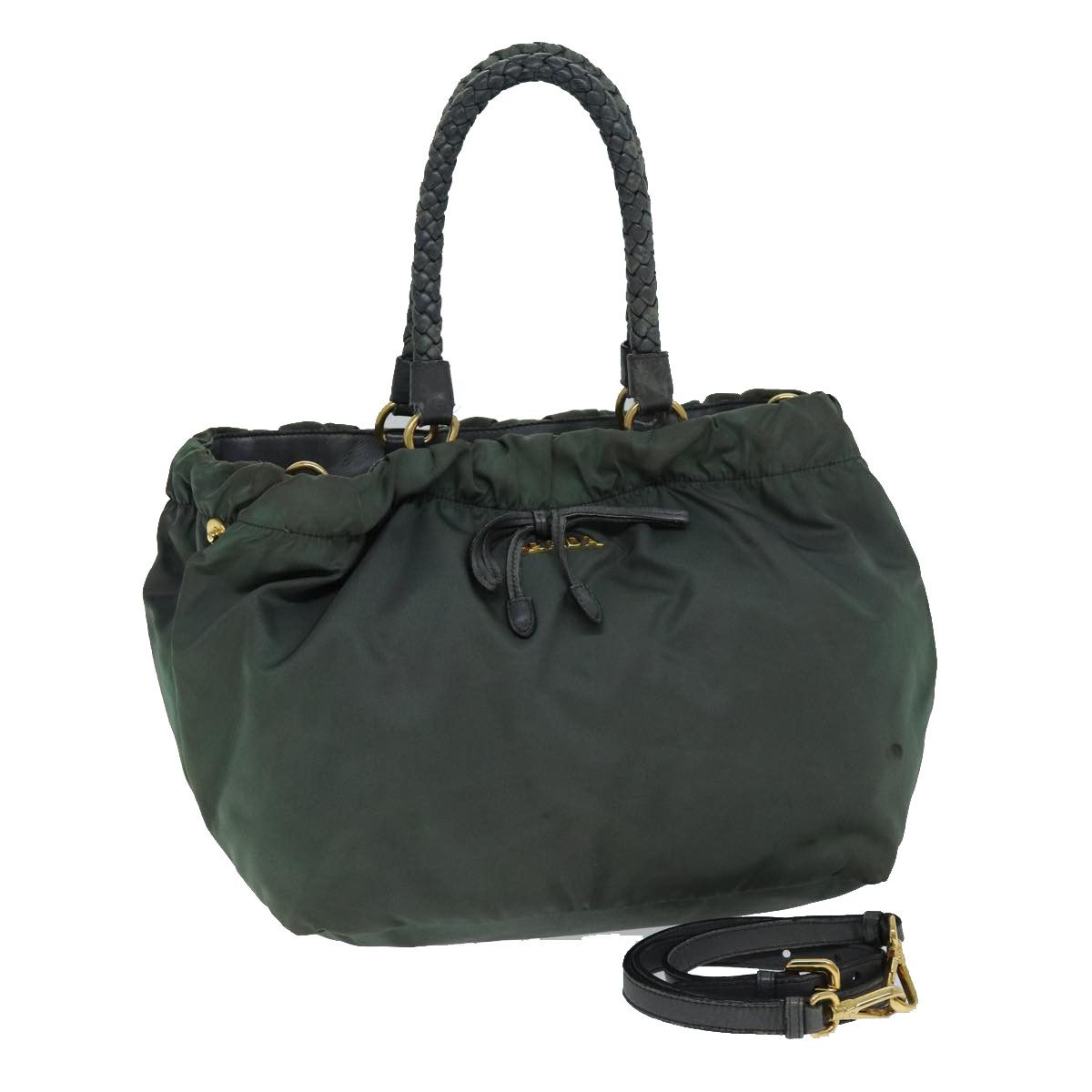 Prada Tessuto Khaki Synthetic Handbag (Pre-Owned) Size ONE SIZE - 20 Thumbnail