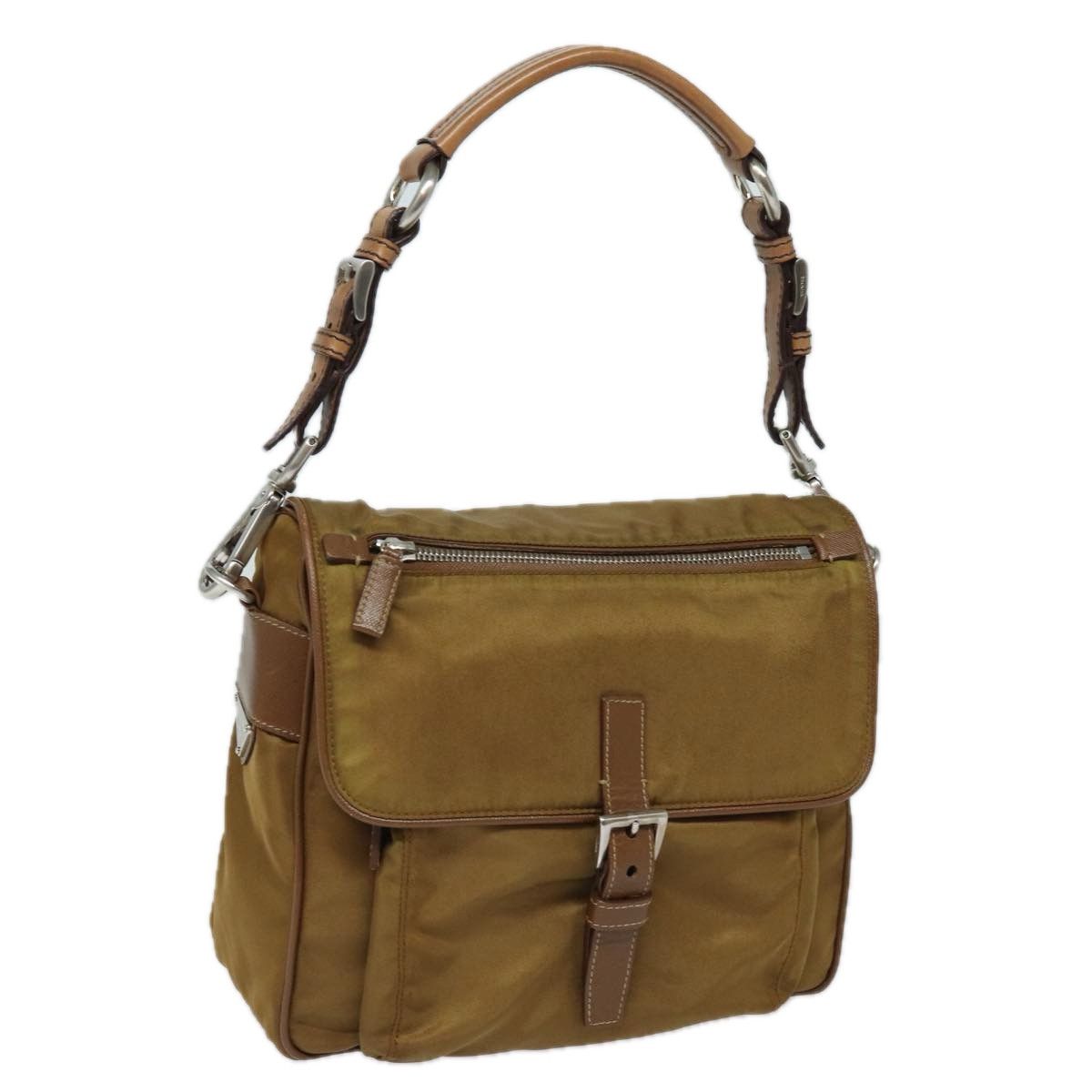 Prada Tessuto Brown Synthetic Shoulder Bag (Pre-Owned) Size ONE SIZE - 10 Thumbnail