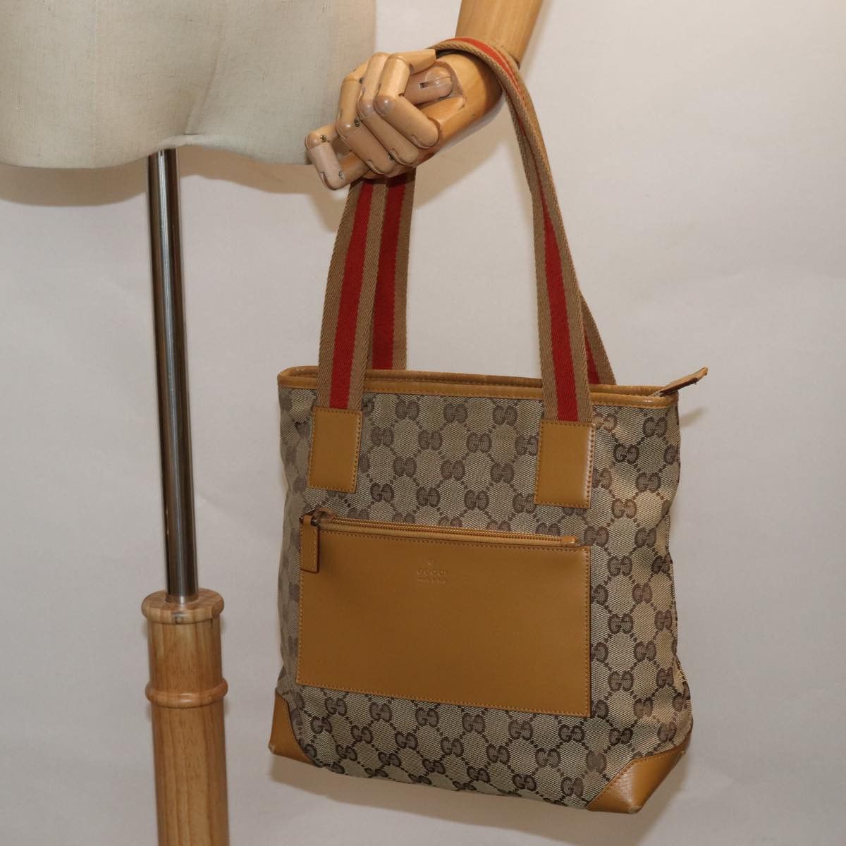 Gucci Gg Canvas Beige Canvas Handbag (Pre-Owned) Size ONE SIZE - 7 Thumbnail