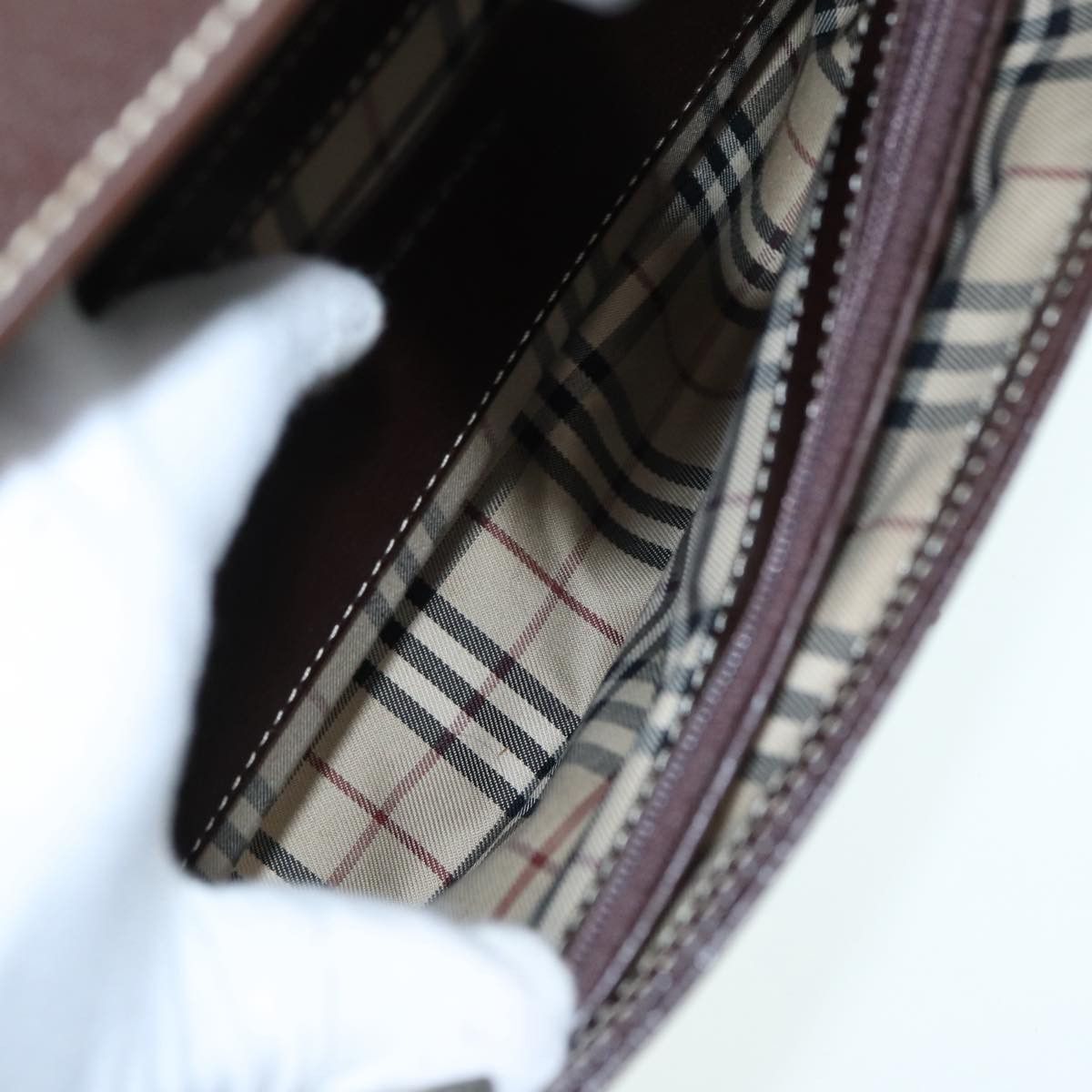 Burberry Brown Leather Clutch Bag (Pre-Owned) Size ONE SIZE - 5 Thumbnail