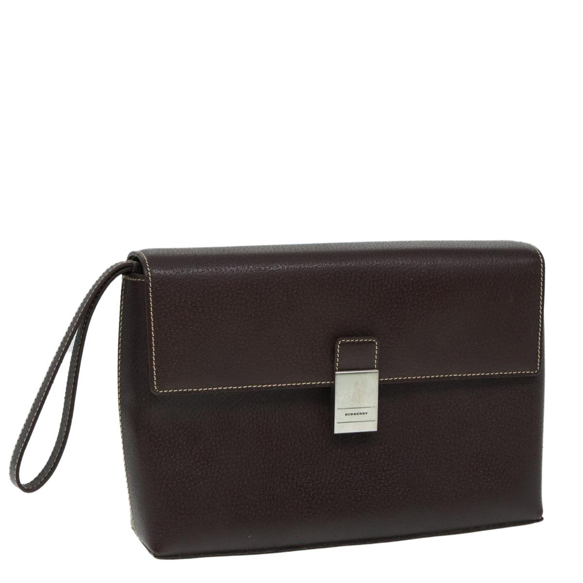 Burberry Brown Leather Clutch Bag (Pre-Owned) Size ONE SIZE - 17 Thumbnail