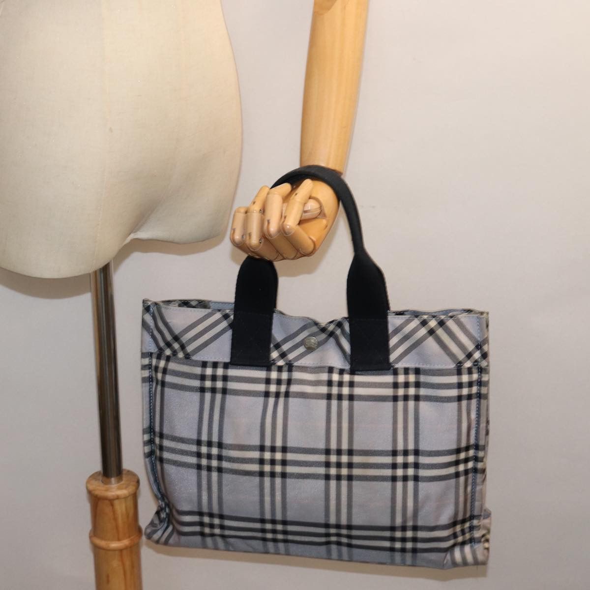 Burberry Nova Check Blue Synthetic Handbag (Pre-Owned) Size ONE SIZE - 5 Thumbnail