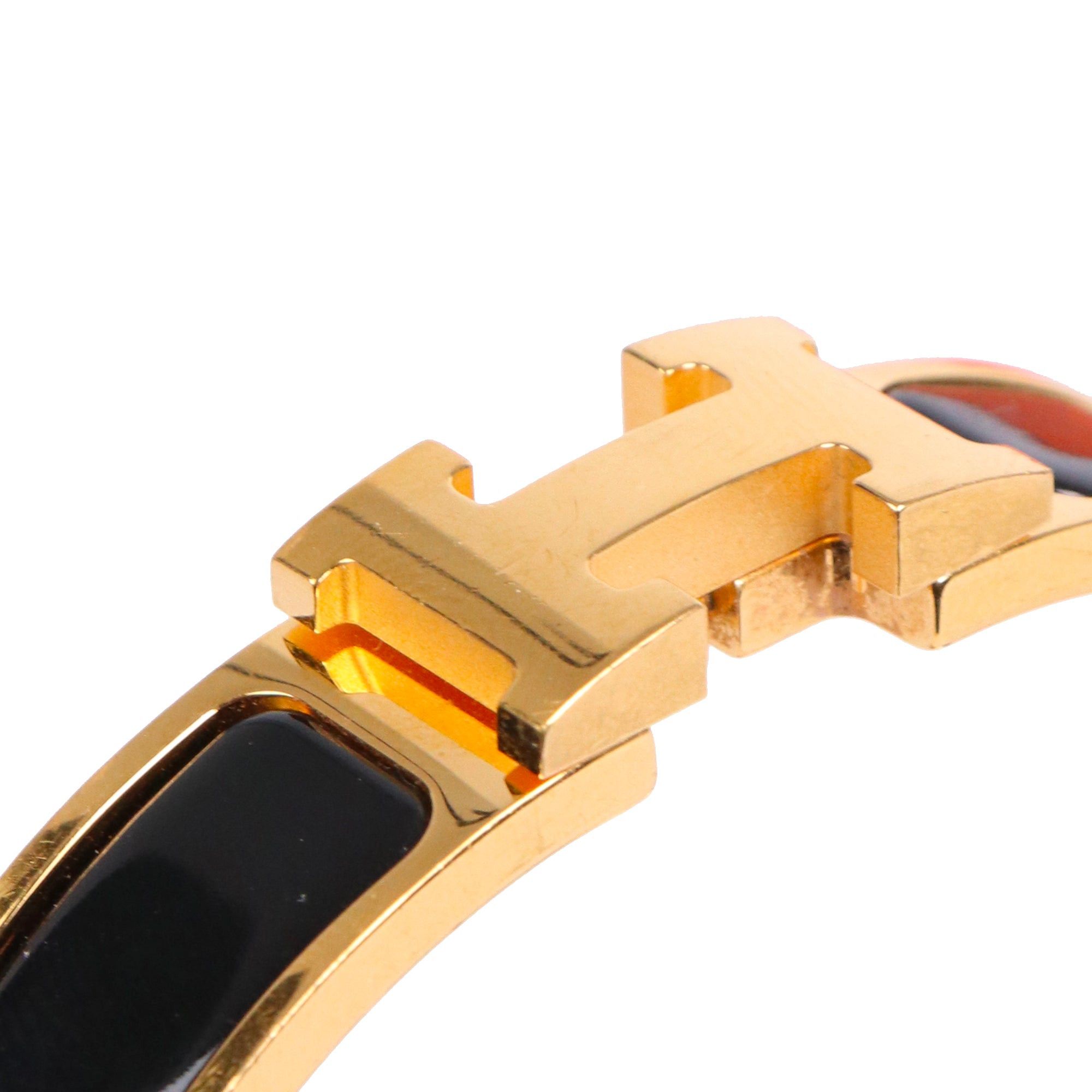 Hermes HERMÈS - Clic H Hermès bracelet in black enamel (T0) Size ONE SIZE - 3 Thumbnail