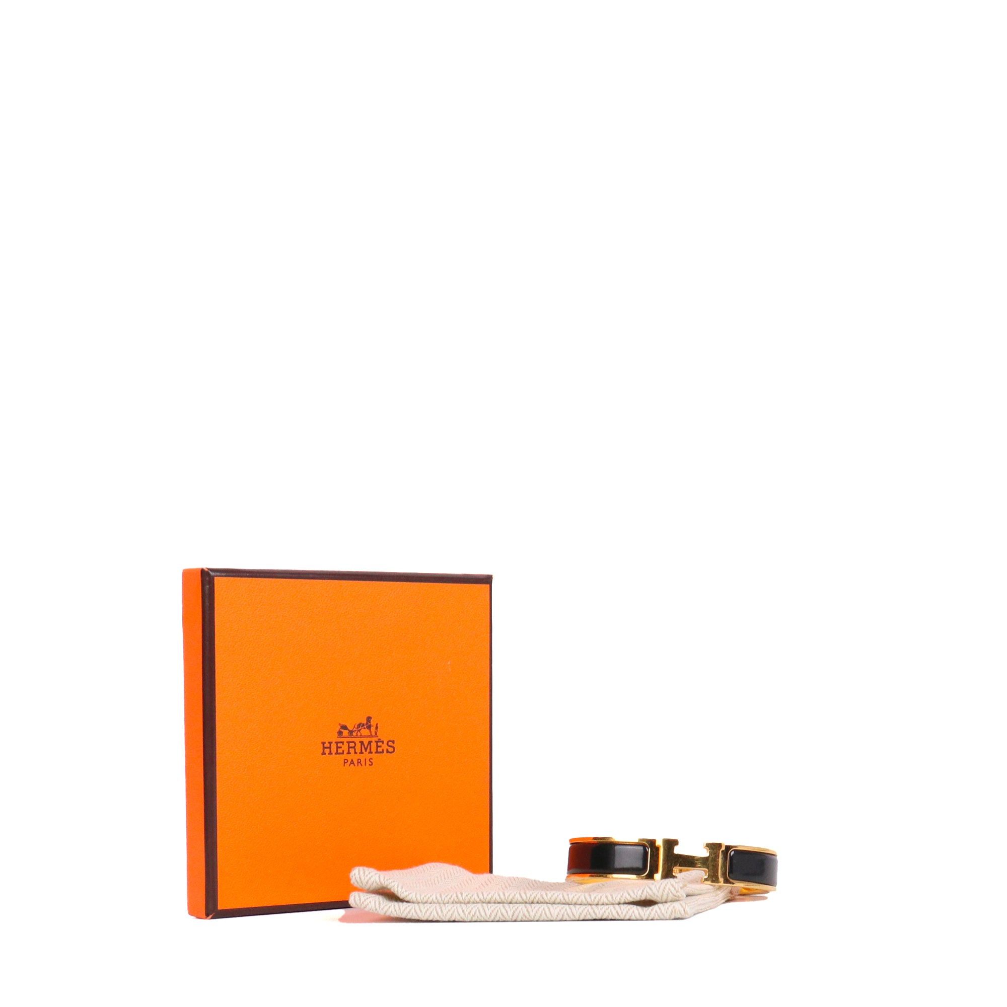 Hermes HERMÈS - Clic H Hermès bracelet in black enamel (T0) Size ONE SIZE - 5 Thumbnail