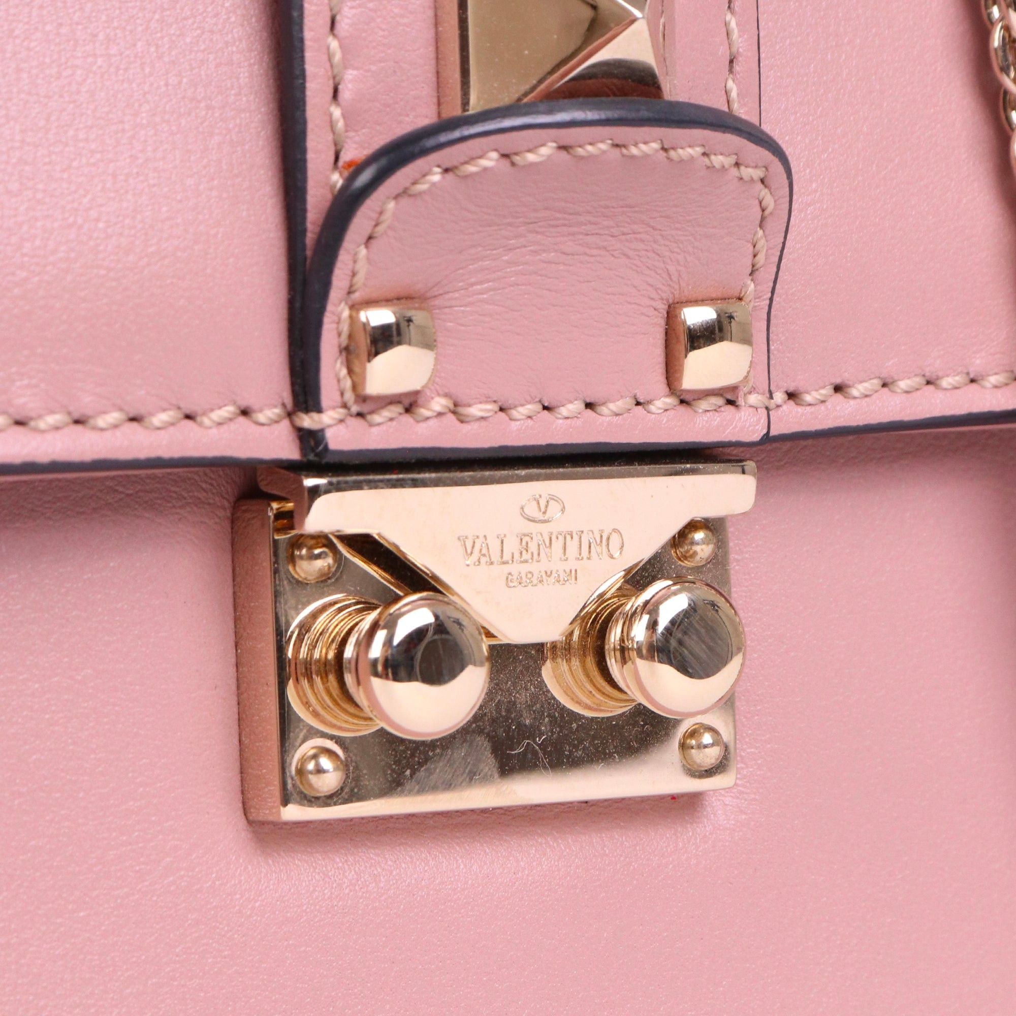Valentino VALENTINO - Valentino Glam Lock shoulder bag in smooth old pink leather Size ONE SIZE - 5 Thumbnail