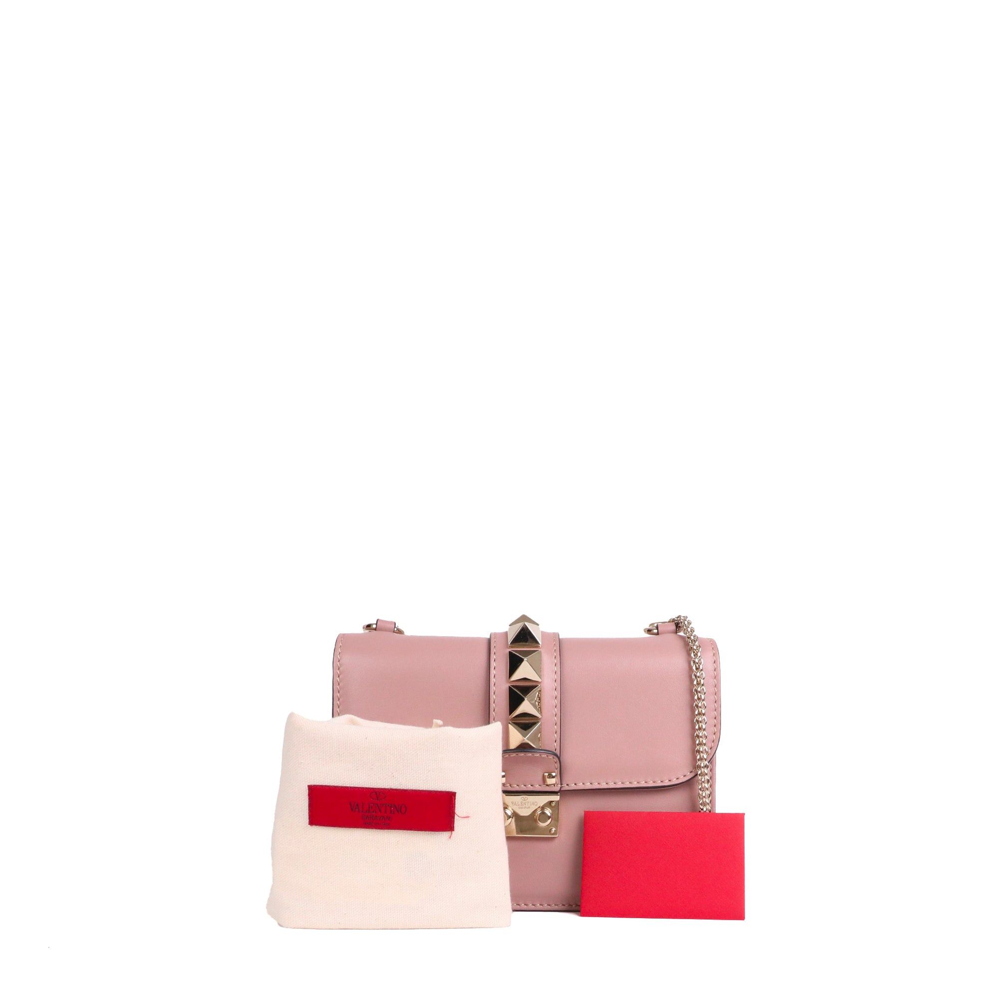 Valentino VALENTINO - Valentino Glam Lock shoulder bag in smooth old pink leather Size ONE SIZE - 9 Thumbnail