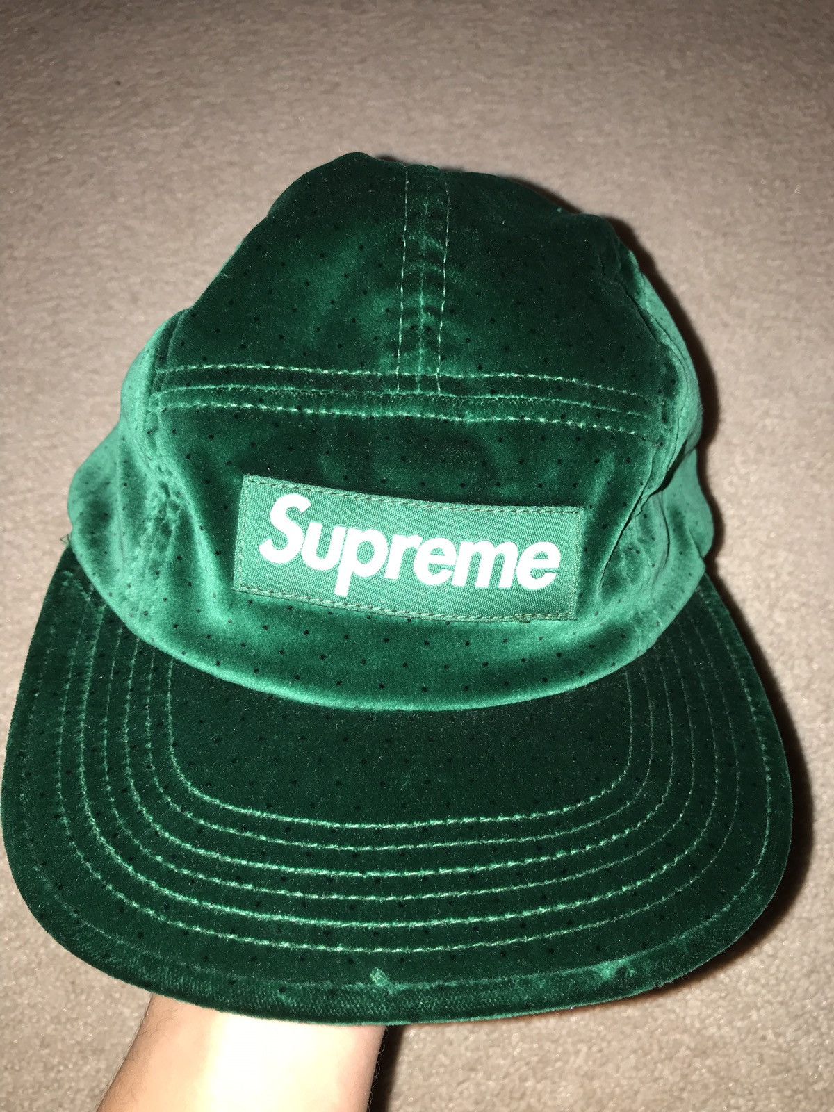 supreme velvet hat