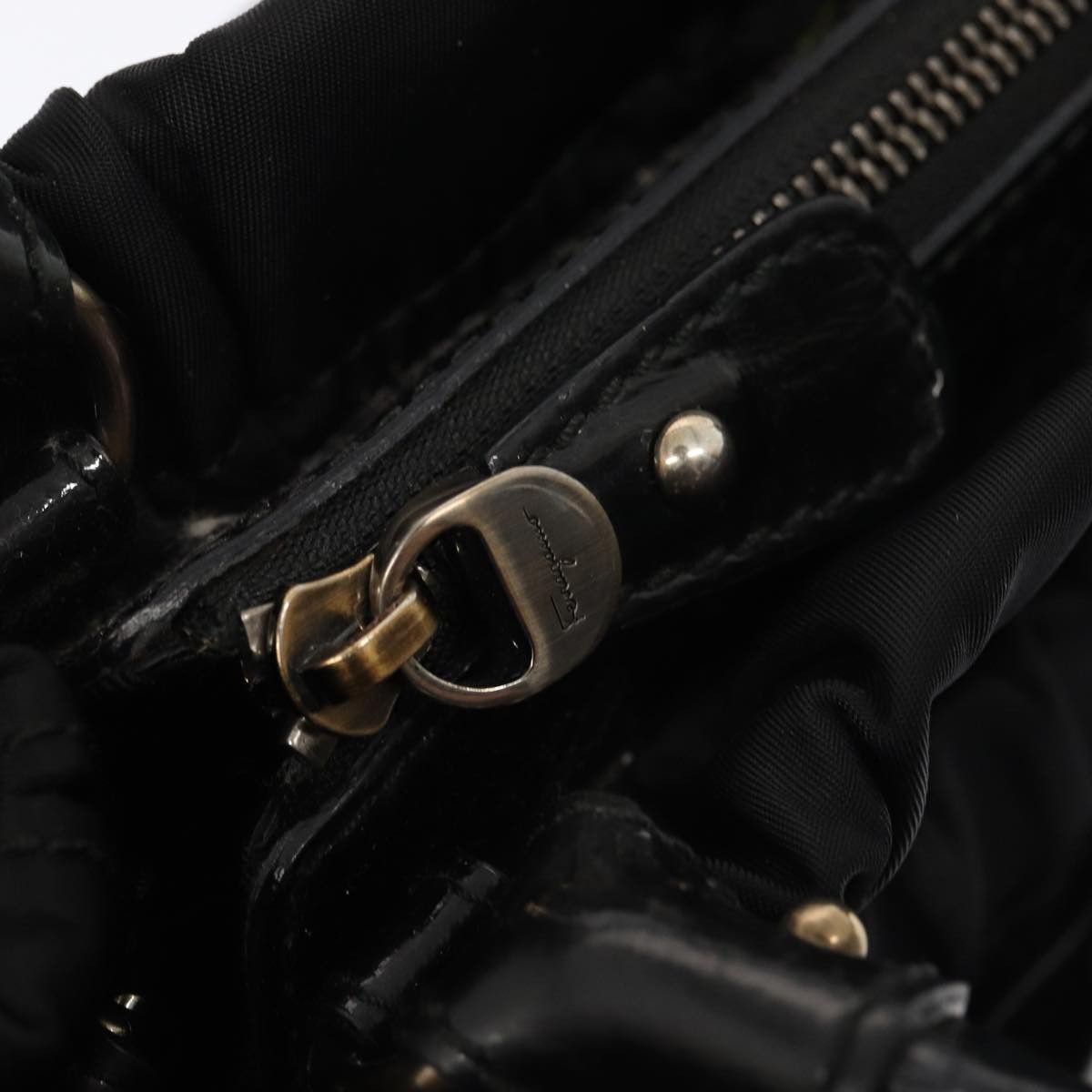 Salvatore Ferragamo Vara Black Synthetic Handbag (Pre-Owned) Size ONE SIZE - 19 Thumbnail