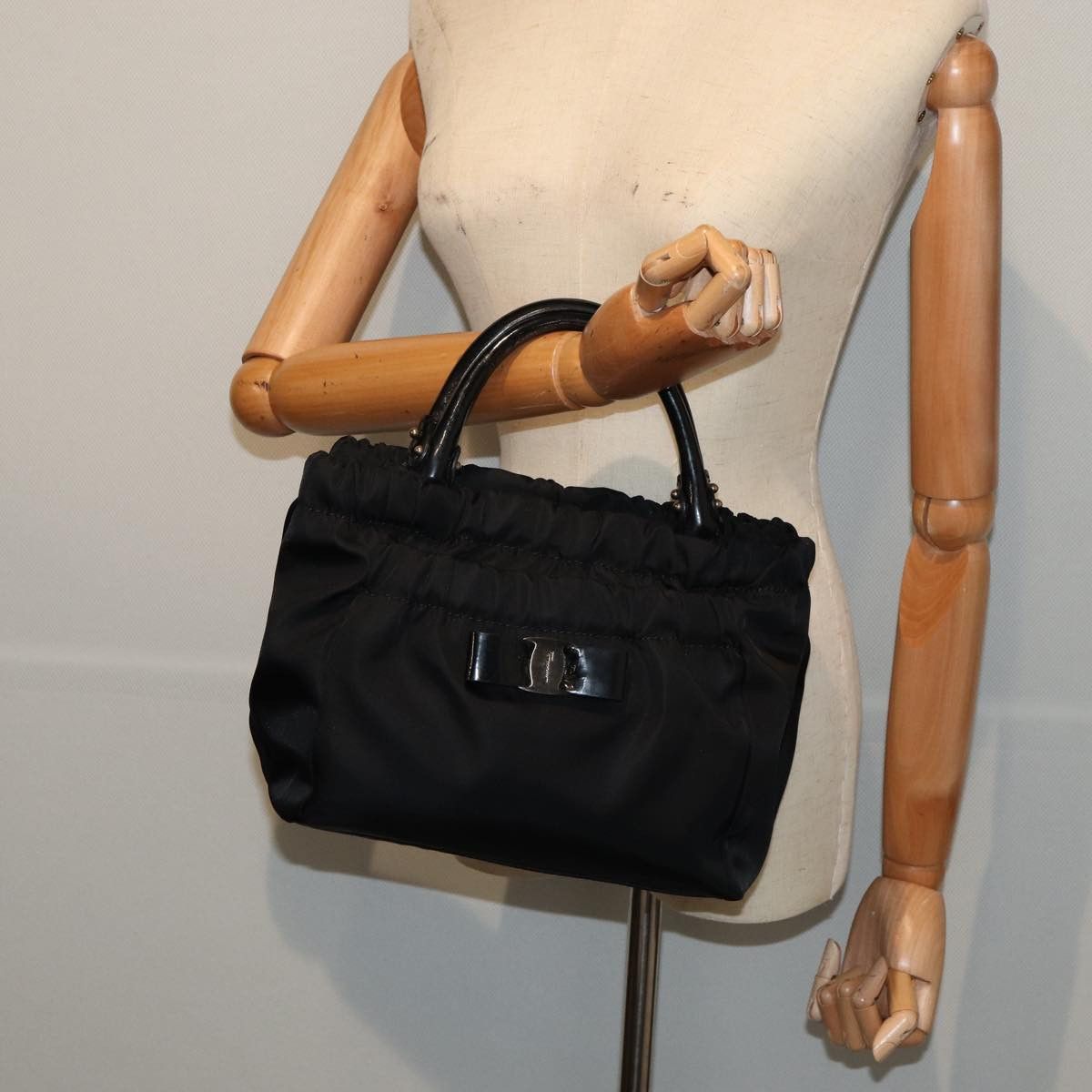 Salvatore Ferragamo Vara Black Synthetic Handbag (Pre-Owned) Size ONE SIZE - 7 Thumbnail