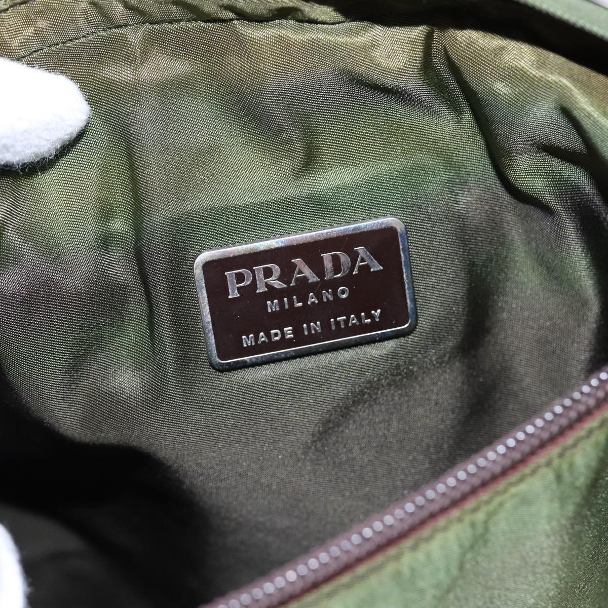 Prada Tessuto Khaki Synthetic Shoulder Bag (Pre-Owned) Size ONE SIZE - 9 Thumbnail