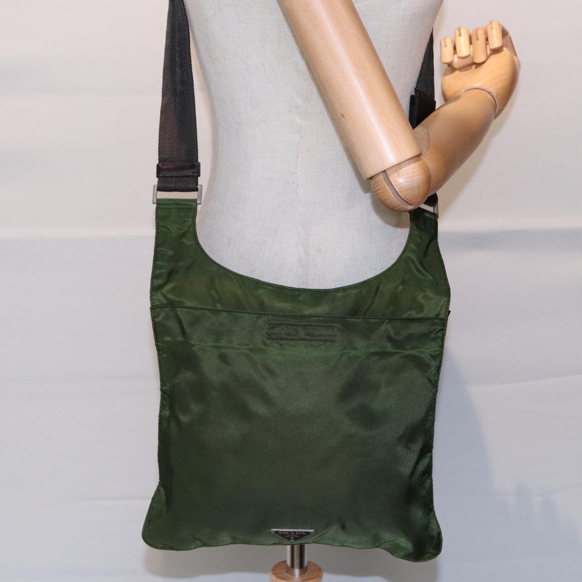 Prada Tessuto Khaki Synthetic Shoulder Bag (Pre-Owned) Size ONE SIZE - 10 Thumbnail