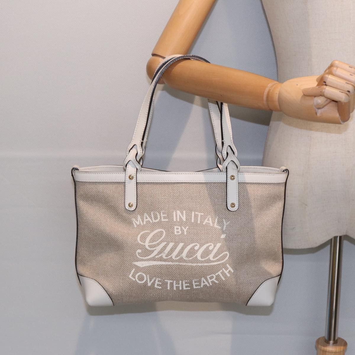 Gucci -- Beige Canvas Handbag (Pre-Owned) Size ONE SIZE - 10 Thumbnail