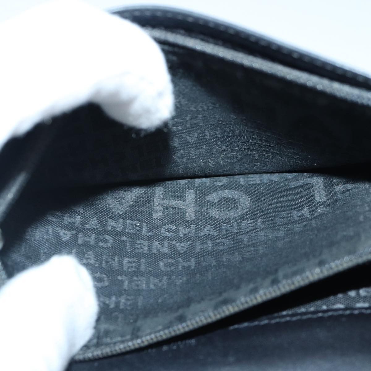 Chanel - Black Leather Wallet (Pre-Owned) Size ONE SIZE - 18 Thumbnail