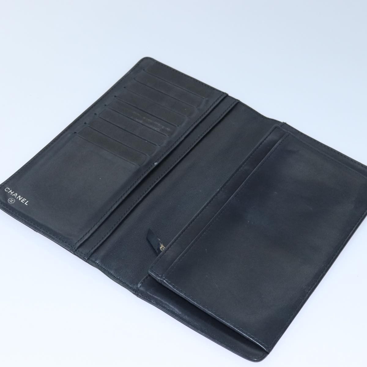 Chanel - Black Leather Wallet (Pre-Owned) Size ONE SIZE - 14 Thumbnail