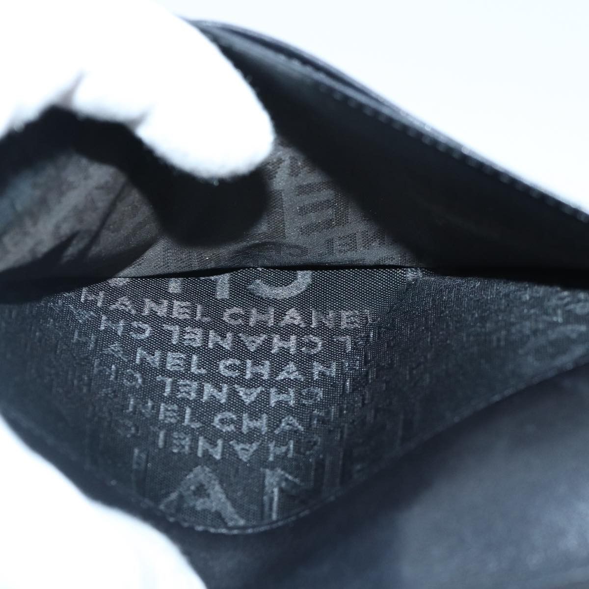 Chanel - Black Leather Wallet (Pre-Owned) Size ONE SIZE - 15 Thumbnail