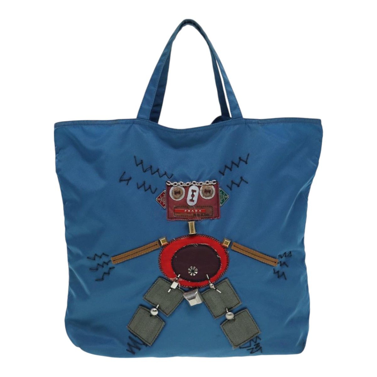 Prada Tessuto Blue Synthetic Tote Bag (Pre-Owned) Size ONE SIZE - 2 Thumbnail
