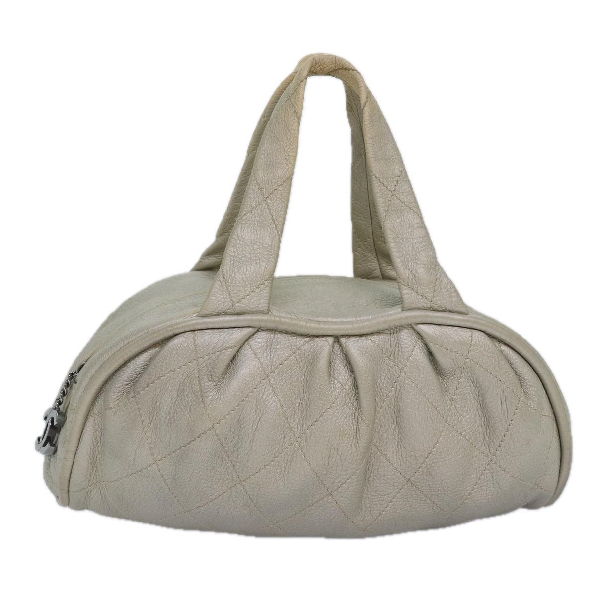 Chanel Matelassé Grey Leather Handbag (Pre-Owned) Size ONE SIZE - 18 Thumbnail