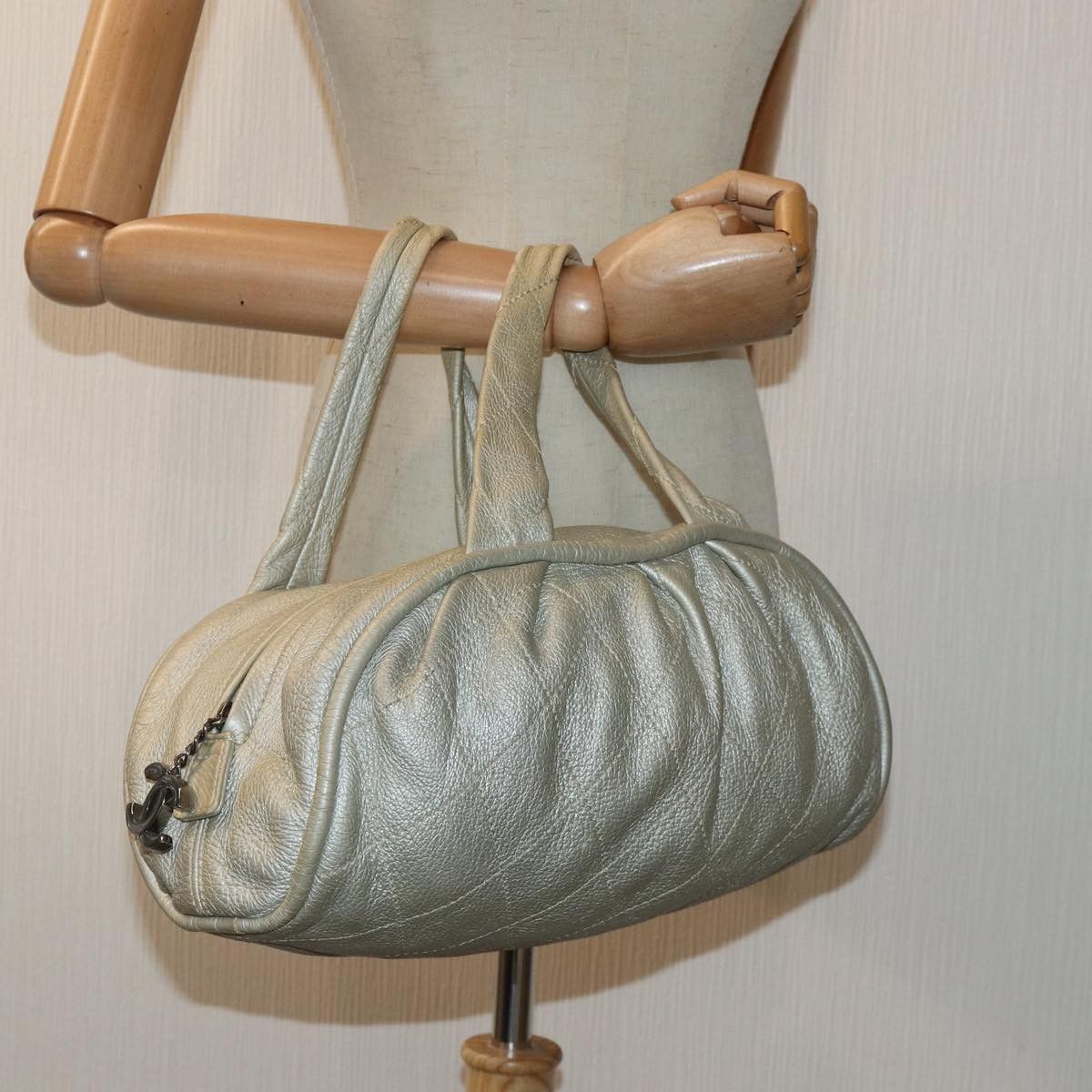 Chanel Matelassé Grey Leather Handbag (Pre-Owned) Size ONE SIZE - 7 Thumbnail