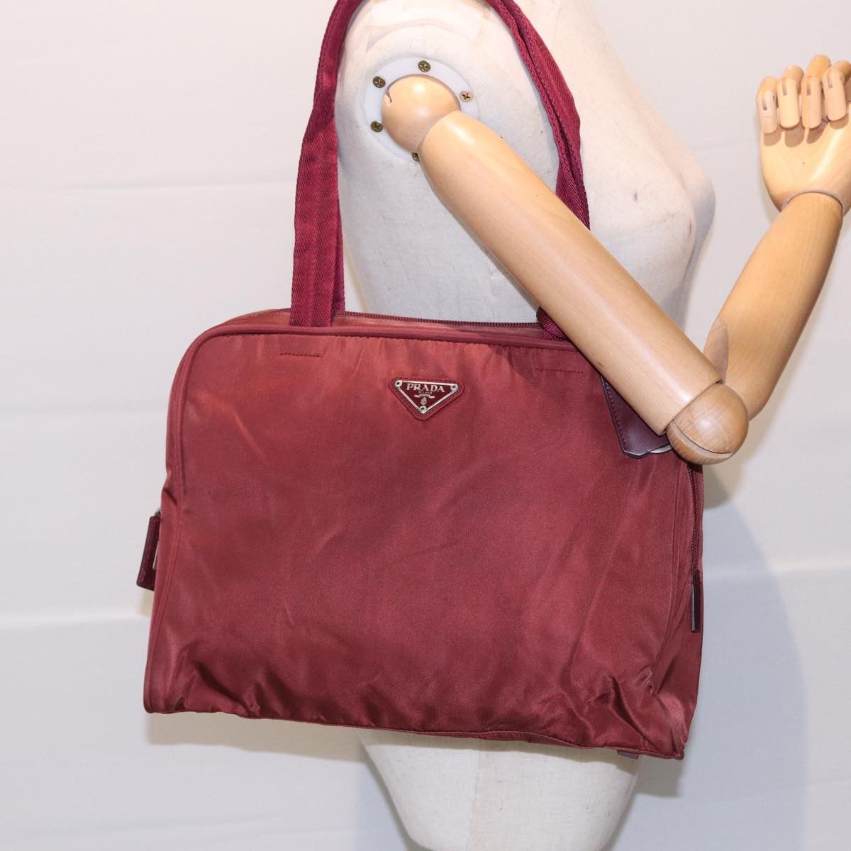 Prada Tessuto Red Synthetic Tote Bag (Pre-Owned) Size ONE SIZE - 8 Thumbnail