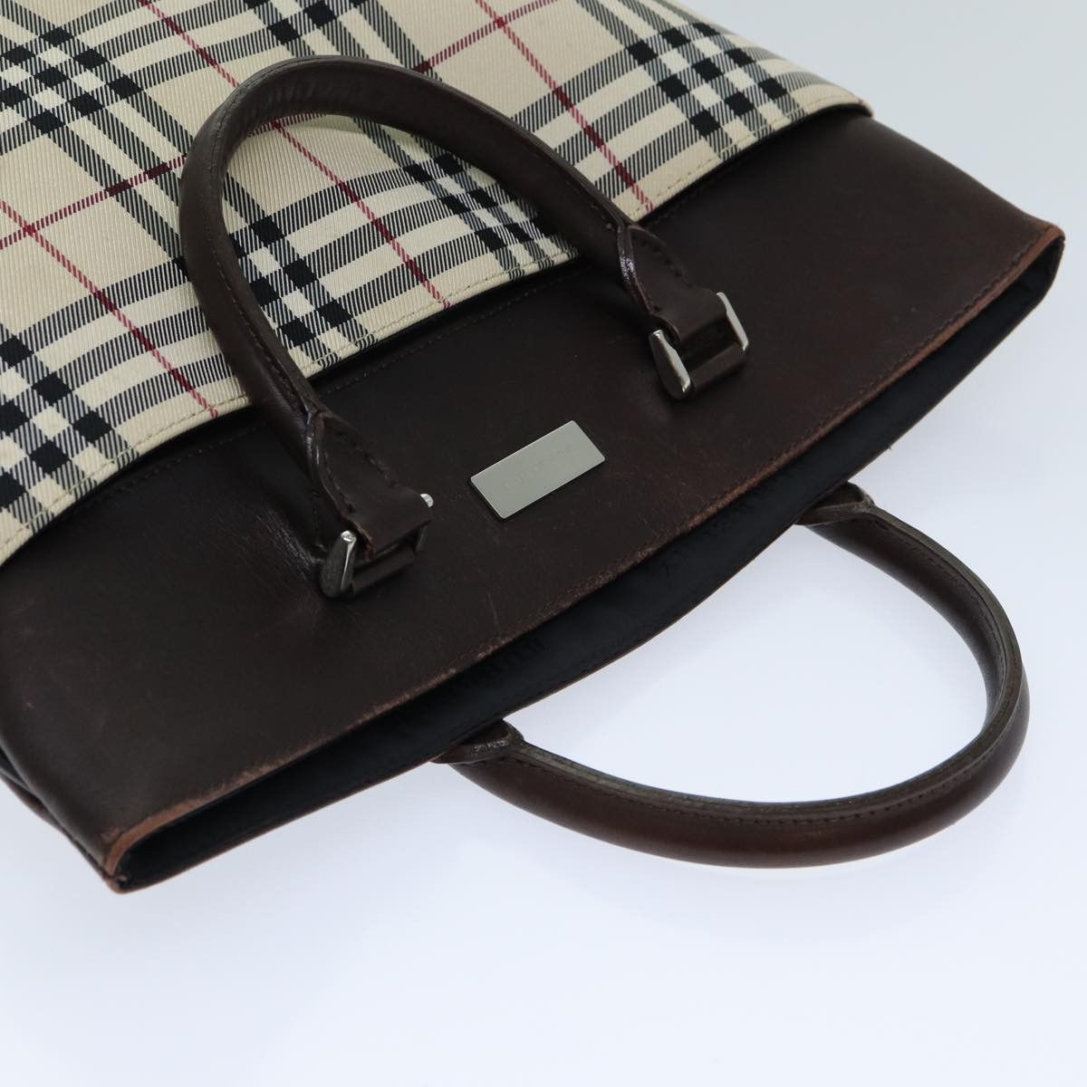 Burberry Nova Check Beige Canvas Handbag (Pre-Owned) Size ONE SIZE - 12 Thumbnail
