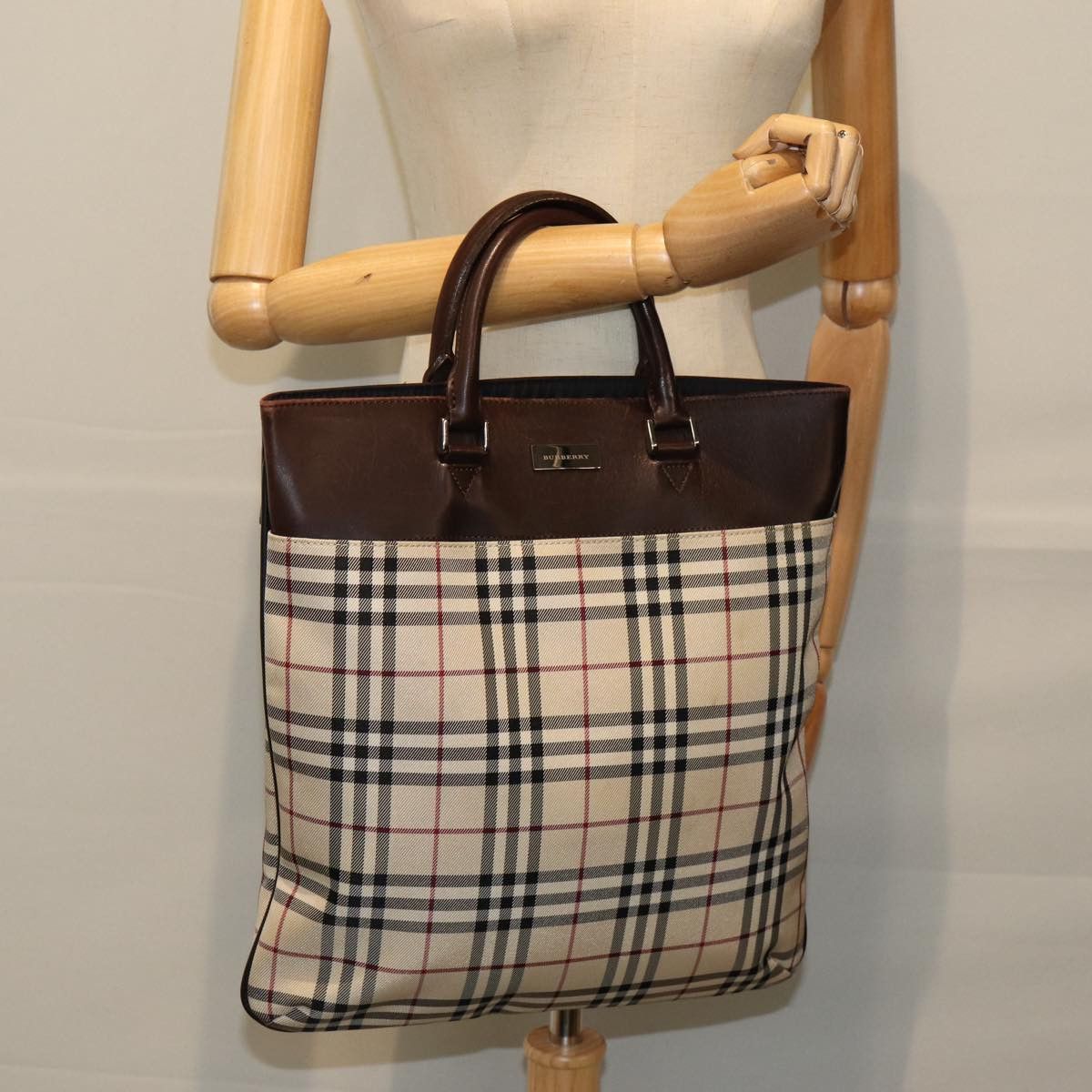 Burberry Nova Check Beige Canvas Handbag (Pre-Owned) Size ONE SIZE - 6 Thumbnail