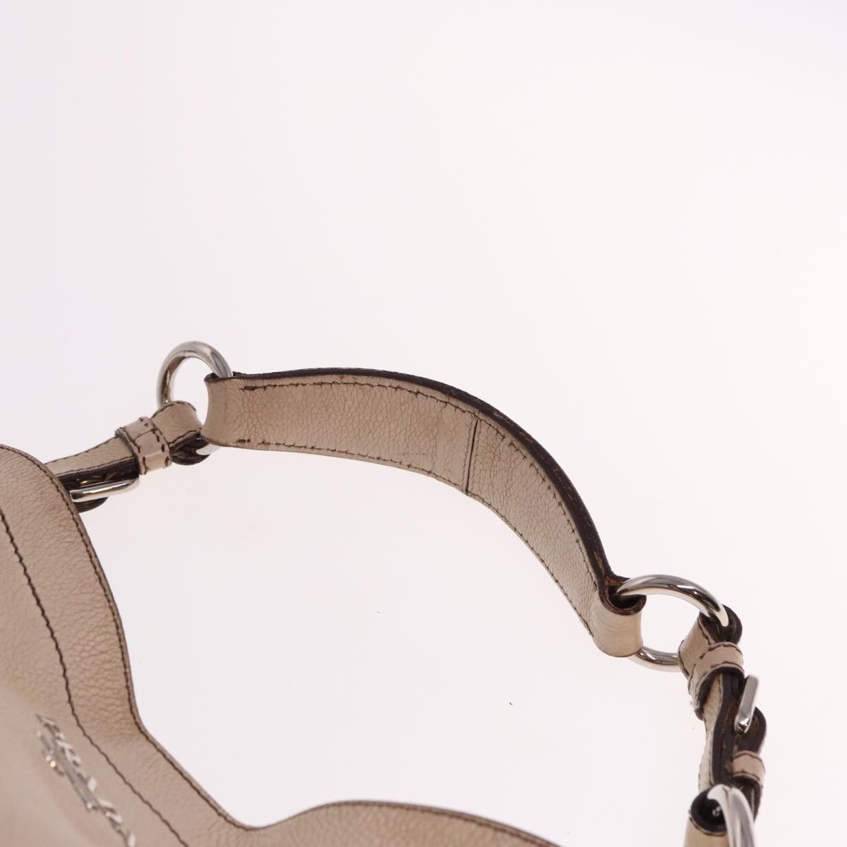 Vitello Beige Leather Shoulder Bag (Pre-Owned)