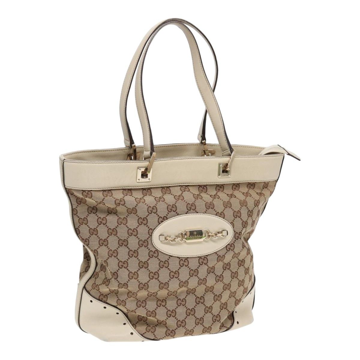 Gucci Gg Canvas Beige Canvas Tote Bag (Pre-Owned) Size ONE SIZE - 19 Thumbnail